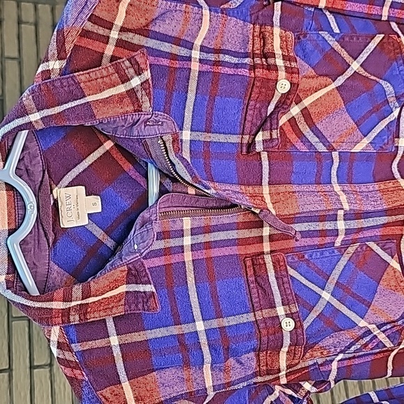 J Crew Flannel Shirt 1/2 Zip Sz Sm - Picture 2 of 13